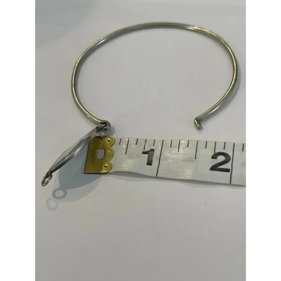 VTG Vintage Alpaca Silver Shell Inlay Bracelet 7.25” Bangle - Picture 7 of 8